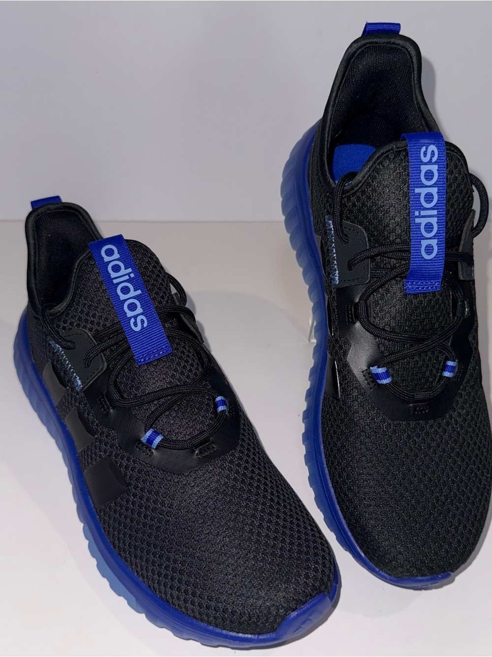 adidas Kids Black and Blue Mesh Athletic Sneakers